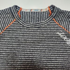 Zoot Black & Heather Gray Striped Running Tee with Orange Trim